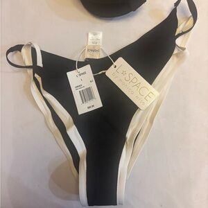 L*Space Black and White Bikini Bottom